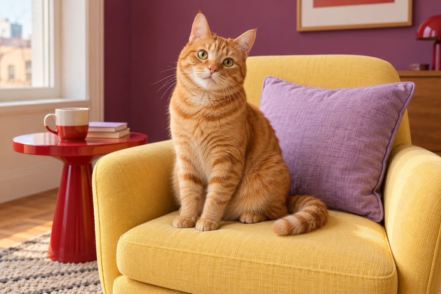 AI editorial portrait of a cat